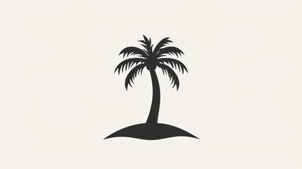 Obraz premium Silhouette Palm Tree on Island