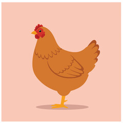 Creative Flat Vector Illustrations of Hen: Minimalist, Modern, and Perfect for Pet-Themed Graphics.Charming Flat Vector Hen Illustration: Playful, Minimal, and Versatile Cartoon Primate Design
