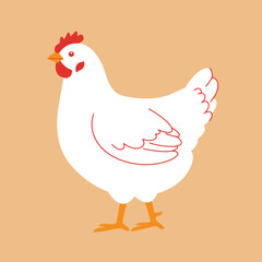 Creative Flat Vector Illustrations of Hen: Minimalist, Modern, and Perfect for Pet-Themed Graphics.Charming Flat Vector Hen Illustration: Playful, Minimal, and Versatile Cartoon Primate Design
