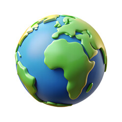 earth globe on white background