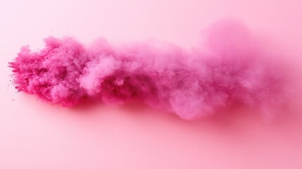 Fototapeta premium Pink powder explosion on pink background, abstract design for marketing