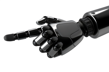 robot hand finger pointing isolated on white background PNG