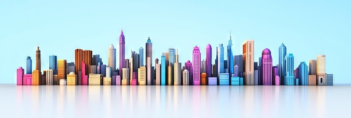 Obraz premium 3D vector lahore downtown skyline 