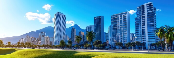Obraz premium 3d vector lima peru downtown skyline -