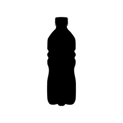Plastic water bottle silhouette vector flat illustration design.