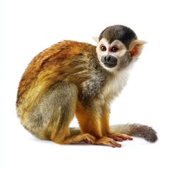 Obraz premium Squirrel Monkey Isolated on White Background.
