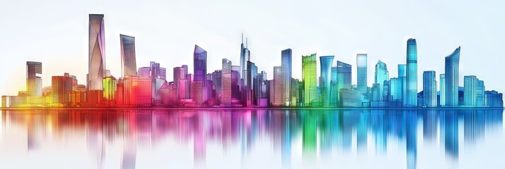 Obraz premium 3D vector Shenzhen downtown skyline 