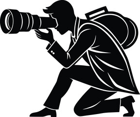 photographer changing lens silhouette