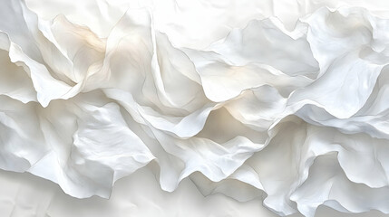 Obraz premium Abstract image of flowing white fabric creating soft folds and curves Light and shadow play across the surface