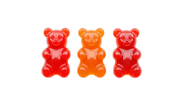 Bear jelly isolated on transparent background 