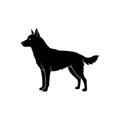 Majestic Silhouette of a Dog Elegant Canine Vector Illustration