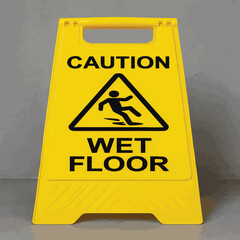 Wet Floor Caution Sign &ndash; Professional Safety Warning for Slippery Surfaces and Cleaning Areas


