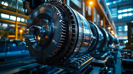 Fototapeta premium Industrial Turbine in a Manufacturing Facility