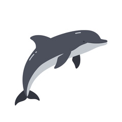 Creative Flat Vector Illustrations of Dolphin: Minimalist, Modern, and Perfect for Pet-Themed Graphics.Charming Flat Vector Dolphin Illustration: Playful, Minimal, and Versatile Cartoon Primate Design