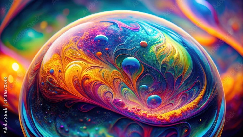 Aufkleber enthralling orb of vibrant hues and intricate swirls captured in exquisite detail
