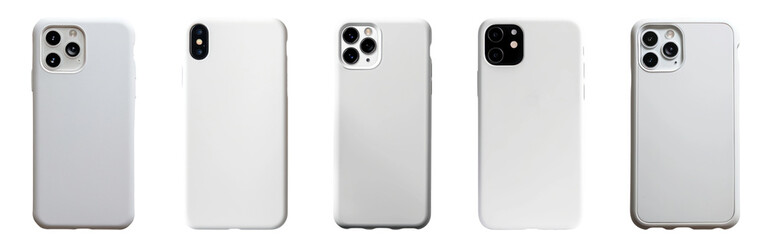 PNG Sleek modern smartphone cases collection, element set on transparent background