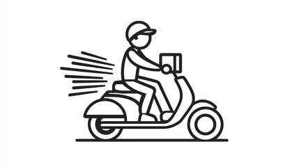 Delivery Scooter Rider on Road