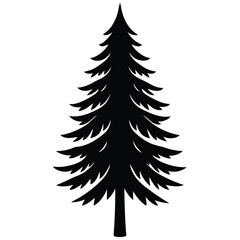 Vector Illustration of Cute Pine Tree