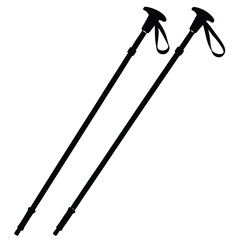 Vector Illustration of Cute Trekking Poles