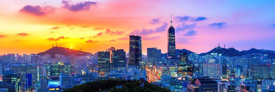manga seoul south korea downtown skyline 