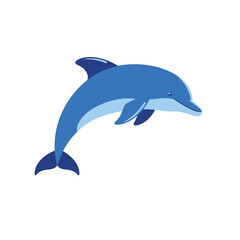 Creative Flat Vector Illustrations of Dolphin: Minimalist, Modern, and Perfect for Pet-Themed Graphics.Charming Flat Vector Dolphin Illustration: Playful, Minimal, and Versatile Cartoon Primate Design