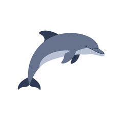 Creative Flat Vector Illustrations of Dolphin: Minimalist, Modern, and Perfect for Pet-Themed Graphics.Charming Flat Vector Dolphin Illustration: Playful, Minimal, and Versatile Cartoon Primate Design