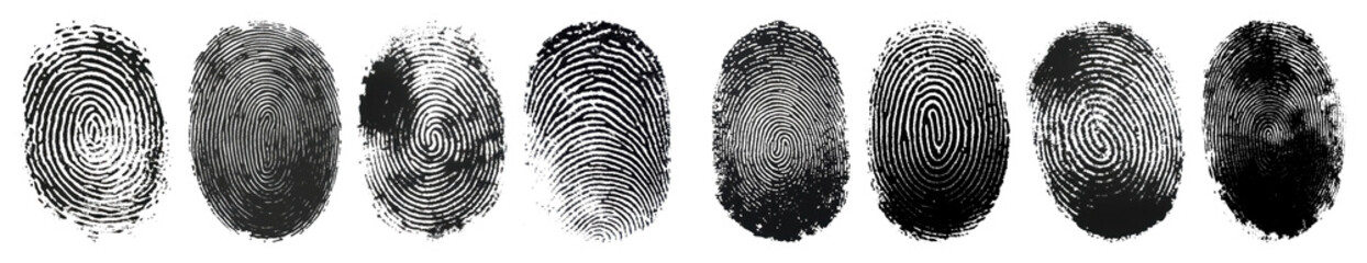 PNG Detailed fingerprints on display, element set on transparent background