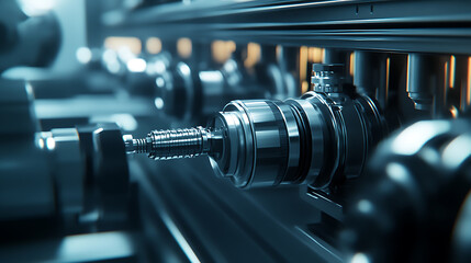 Fototapeta premium Precision Machinery in Industrial Setting