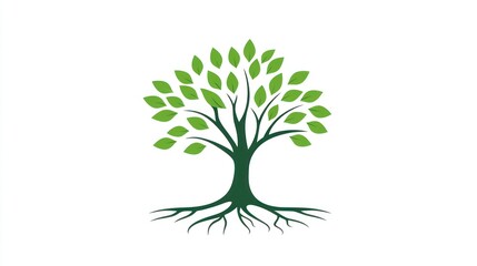Obraz premium Green Tree Logo on White Background (5)