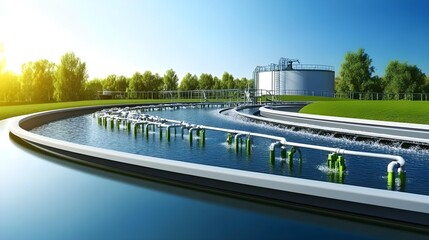 Treatment Plant with Flowing Sludge in a Natural Environment