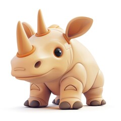 Naklejka premium Cute, stylized rhino character design.