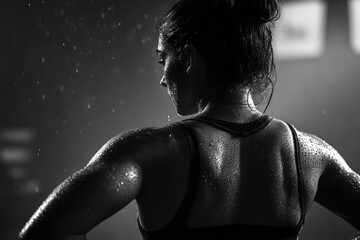 Black And White Strong Woman's Back Post Workout