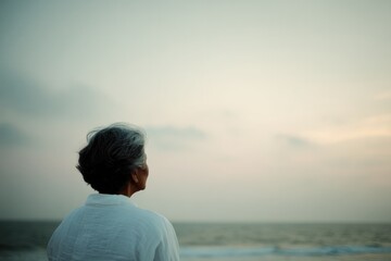 Fototapeta premium portrait celebrating world oceans day serene backdrop softly blurred
