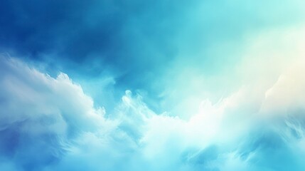 Serene Blue and White Sky with Soft Clouds