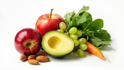 Healthy eating. Fruits on a white background.