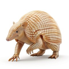 Close-up of a  pale-colored armadillo.