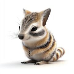 Fototapeta premium Cute, cartoonish illustration of a small, furry creature.