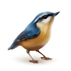 Naklejka premium Vibrant illustration of a beautiful, colorful nuthatch.