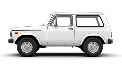 Luxury White SUV Car Isolated on Plain White Background for Transportation Design