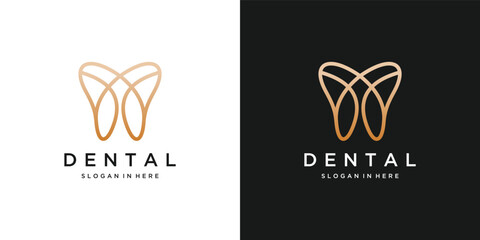 Abstract line Dental medical health logo icon design