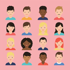 Modern Duo Silhouettes: Minimalist Man & Woman Flat Vector Set for Contemporary Designs