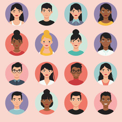 Modern Duo Silhouettes: Minimalist Man & Woman Flat Vector Set for Contemporary Designs