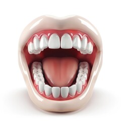 Wide-open mouth, showcasing healthy teeth and tongue.