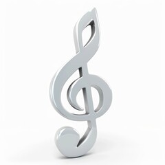 Obraz premium Three-dimensional musical treble clef symbol.