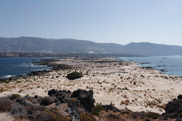 Coast of Mediterranean Sea at the small island near Elafonisi Beach