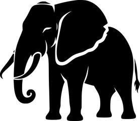 Silhouette of a Majestic African Elephant