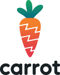 Abstract Carrot Vegetable Logo Design Illustration