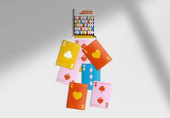 Scattered Playing Cards Mockup