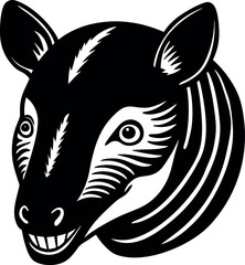 Funny Tapir Face Illustration