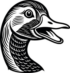 Happy Goose Face Illustration
